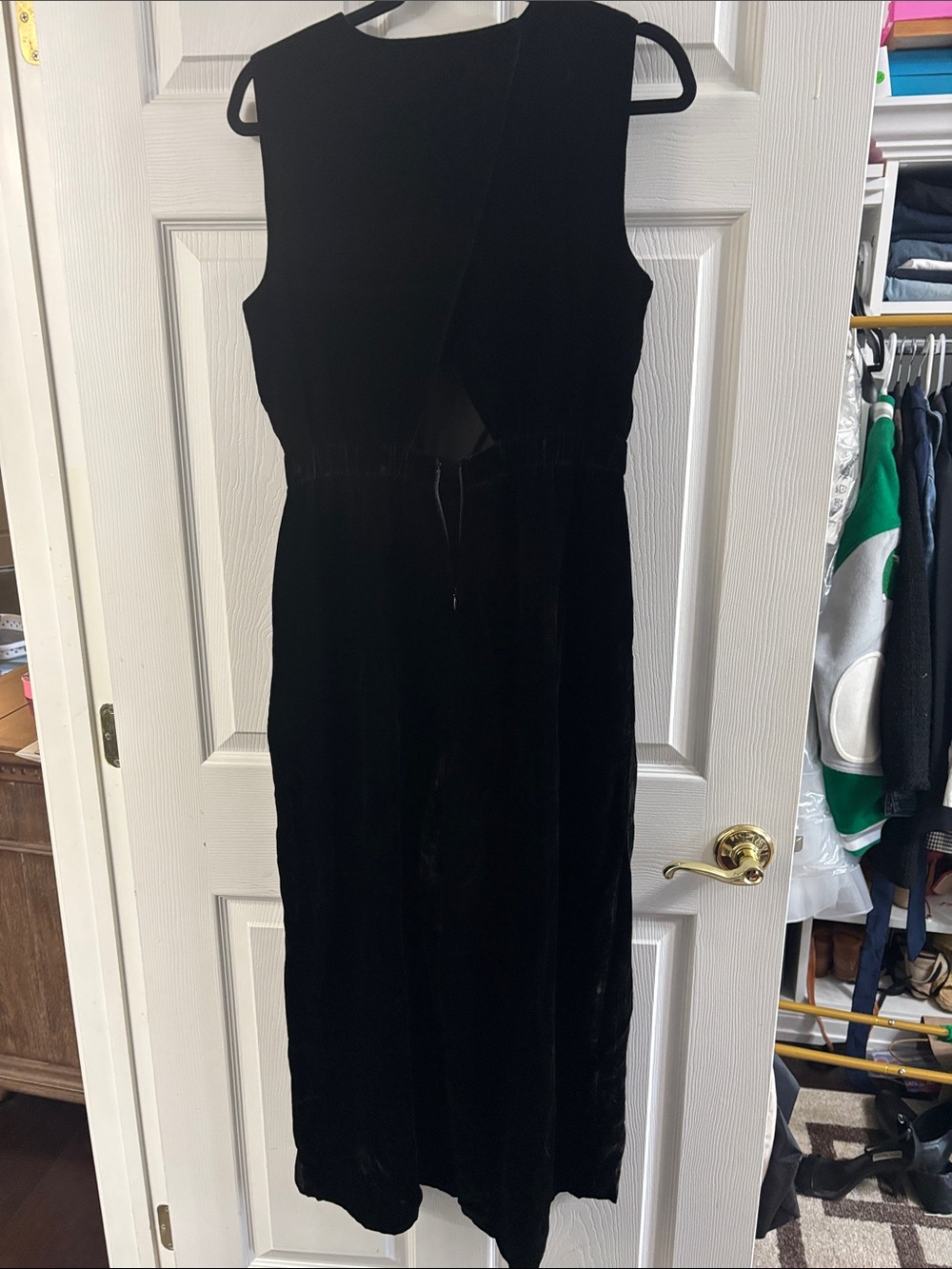 J. Crew Black Velvet Sleeveless Jumpsuit
